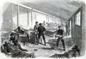 Temporary Field Hospital Behind the Second Prussian Parallel at Dueppel, 1864 by English School