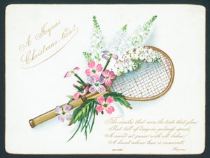 Tennis Racket and Flowers by English School