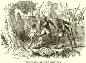 The Alarm at Fort Schuyler by English School