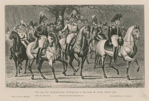 The Allied Sovereigns attending a review in Hyde Park, 1814 by English School