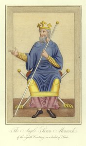 The Anglo-Saxon Monarch of the 8th Century in a Habit of State by English School
