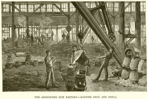 The Armstrong Gun Factory--Casting Shot and Shell by English School