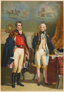 The Army and Navy representing the only interview between the Great Commanders, Wellington and Nelson c.1890
