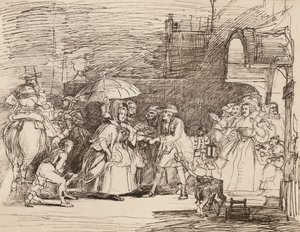 The Arrival of the Rich Relation, after Wilkie, from a Pen and Ink Drawing by English School