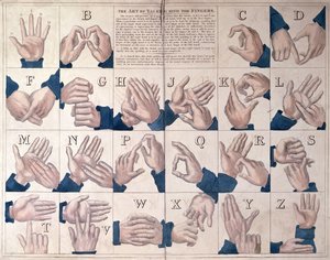 The Art of Talking with the Fingers, Sign Language Alphabet by English School