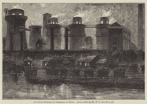 The Blast Furnaces at Summerlea by Night by English School