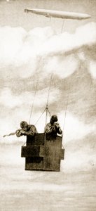 The Bullet-proof Cage of the Zeppelin Bomb-Thrower, 1914-19 by English School