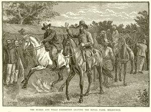 The Burke and Wills Expedition Leaving the Royal Park, Melbourne by English School