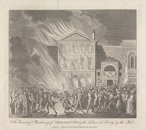 The Burning and Plundering of Newgate and Setting the Felons at Liberty by the Mob by English School