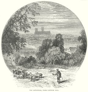 The Cathedral, from Canwick Hill by English School