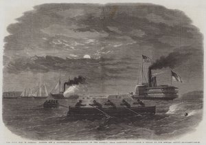 The Civil War in America, cutting off a Confederate Despatch-Gallery on the Potomac near Freestone Point by English School