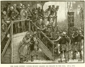 The Clare Contest: Father Murphy leading his Tenants to the Poll by English School