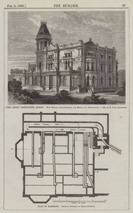 "The Cliff," Eastbourne, Sussex, with Special Arrangements for Smoke and Ventilation (engraving) by English School