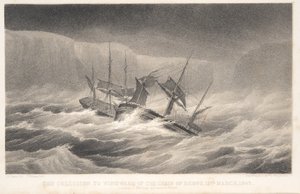 The Collision, from Voyage of Discovery and Research in the Southern and Antarctic Regions by English School