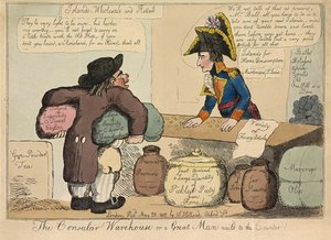 The Consular Warehouse or a Great Man nailed to the Counter, pub. 1802 by English School