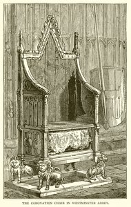 The Coronation Chair in Westminster Abbey by English School
