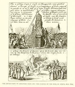 The Destruction of Cheapside Cross and the Burning of the Book of Sports, May 1643 by English School