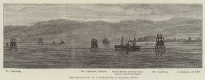 The Destruction of a Lighthouse in Belfast Lough by English School