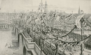 The Diamond Jubilee Procession Crossing London Bridge by English School