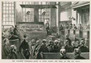 The Dynamite Conspiracy, Scene in Court During the Trial at the Old Bailey by English School