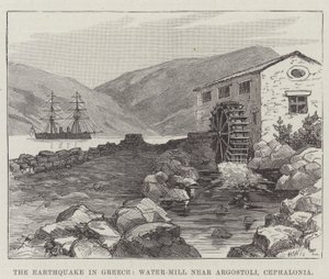 The Earthquake in Greece, Water-Mill near Argostoli, Cephalonia by English School