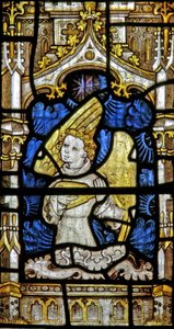 The East window depicting a musician angel