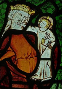 The East window depicting the Virgin Mary with Christ Child