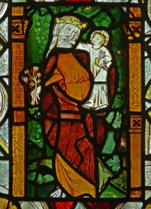 The East window depicting the Virgin Mary with Christ Child