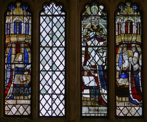 The East Window with the Remains of the Main Royal Figures: On Left Prince Edward (Future Edward V) and on the Right the Royal Princesses by English School