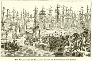 The Embarkation of William of Orange at Helvoetsluys for Torbay by English School
