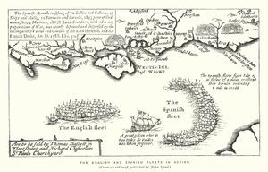 The English and Spanish fleets in action by English School