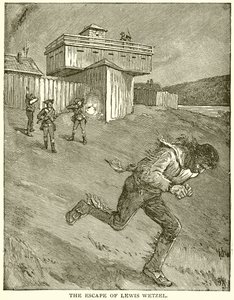 The Escape of Lewis Wetzel by English School