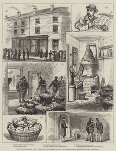 The Fenian Dynamite Plot in England, the Secret Factory of Nitro-Glycerine in Ledsam-Street, Birmingham (engraving) by English School