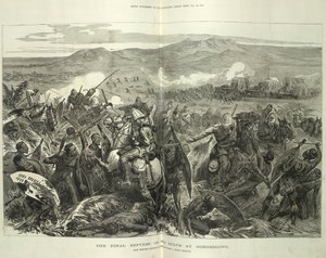 The Final Repulse of the Zulus at Ginghilovo, from sketches provided by Lieutenant-Colonel J. North Crealock. Illustration from 