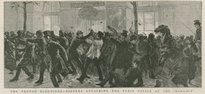 The French Elections - Rioters Attacking the Paris Office of the Galois by English School