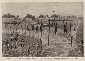 The French in Dahomey, the Execution of Dahomeian Prisoners of War by English School
