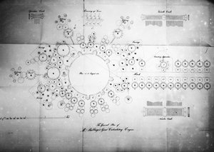 The General Plan of Mr Babbages Great Calculating Engine, engraved by Bolton, printed by Lemercier Bernard & Co by English School