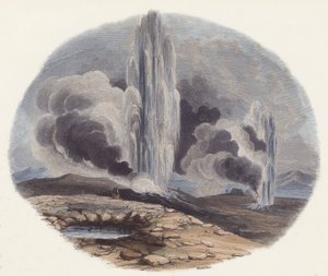 The Geysers, or Boiling Springs of Iceland by English School