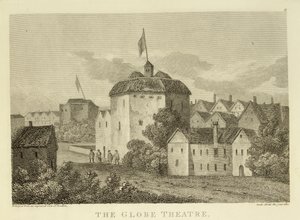 The Globe Theatre on the Bankside as it appeared in the reign of James I, after an engraving c.1612, published 1810 by English School