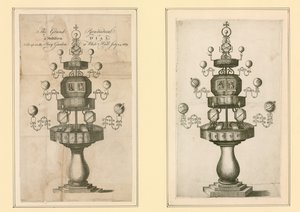 The Grand Pyramidical and Multiform Dial Set Up in the Privy Garden at Whitehall, 24 July 1669 by English School