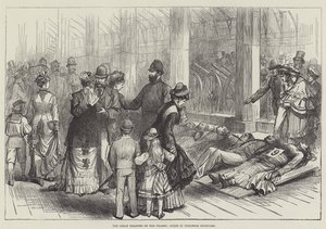 The Great Disaster on the Thames, Scene in Woolwich Dockyard by English School