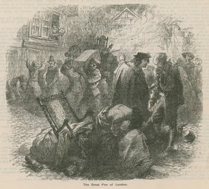 The Great Fire of London by English School