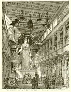 The Great Ivory and Gold Statue of Athena in the Parthenon by English School