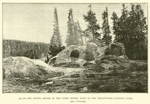 The Grotto Geyser in the Upper Geyser Basin of the Yellowstone National Park by English School