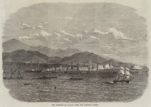 The Harbour of Callao, with the Peruvian Fleet by English School