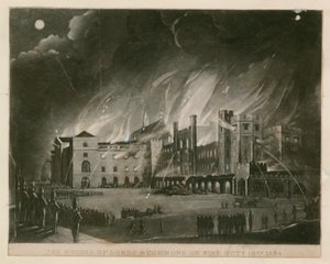 The Houses of Lords and Commons on Fire, 16 October 1834 by English School