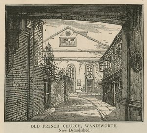 The Huguenots in England: Old French church, Wandsworth by English School
