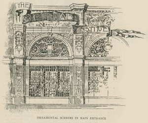 The Imperial Institute: Ornamental Screens in Main Entrance by English School
