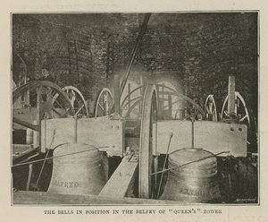 The Imperial Institute: The Bells in Position in the Belfry of Queens Tower by English School