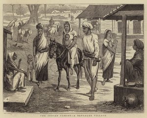 The Indian Famine, a Bengalee Village by English School